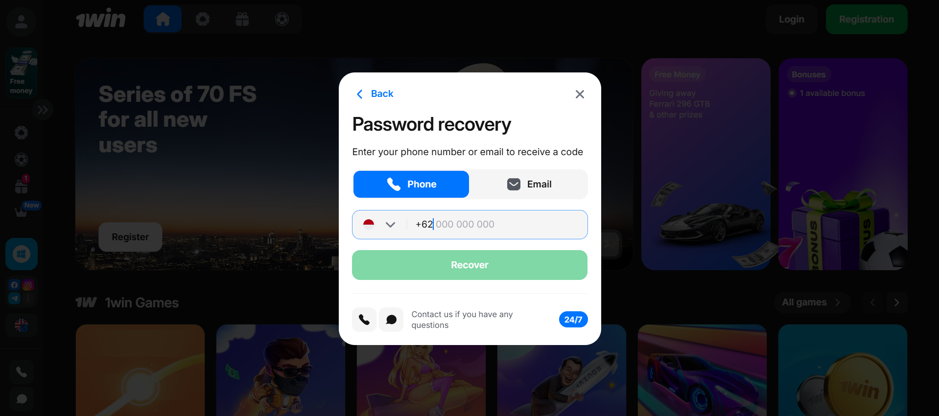 What to do if you forgot your 1win account password?